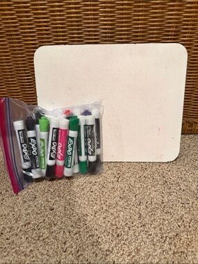 EXPO Dry Erase Markers  (19) and Dry erase board